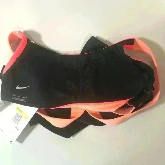 Nike Women Swim Tankini Top Coral Black Peach Removable Pads Size Small NWT - Picture 6 of 13